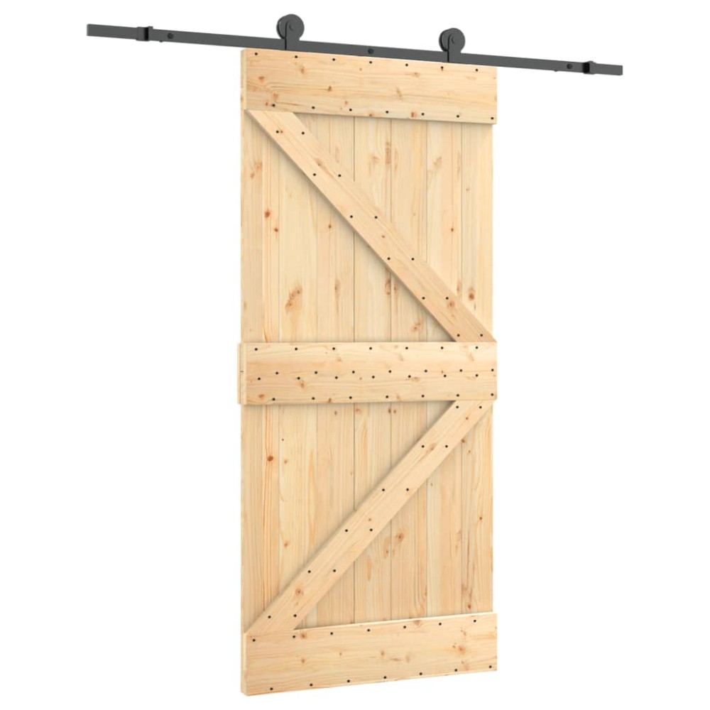 vidaXL Ușă glisantă cu set de feronerie 95x210 cm, lemn masiv de pin