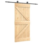 vidaXL Ușă glisantă cu set de feronerie 95x210 cm, lemn masiv de pin vidaXL Ușă glisantă cu set de feronerie 95x210 cm, lemn masiv de pin