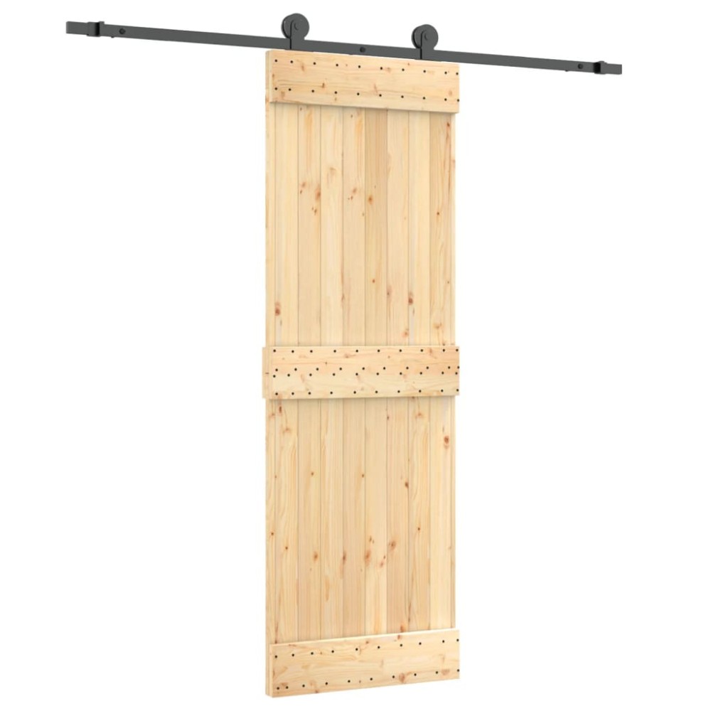 vidaXL Ușă glisantă cu set de feronerie 70x210 cm, lemn masiv de pin