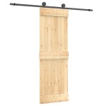 vidaXL Ușă glisantă cu set de feronerie 70x210 cm, lemn masiv de pin vidaXL Ușă glisantă cu set de feronerie 70x210 cm, lemn masiv de pin