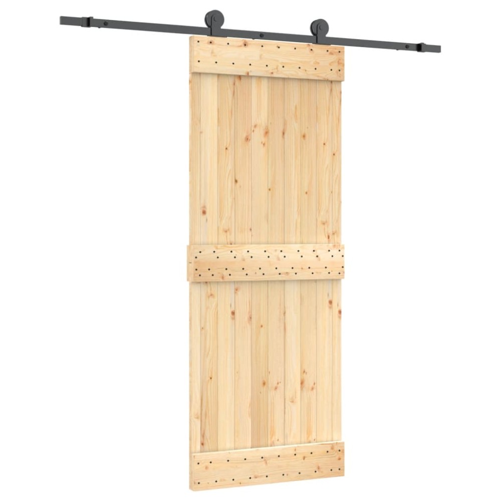 vidaXL Ușă glisantă cu set de feronerie 80x210 cm, lemn masiv de pin