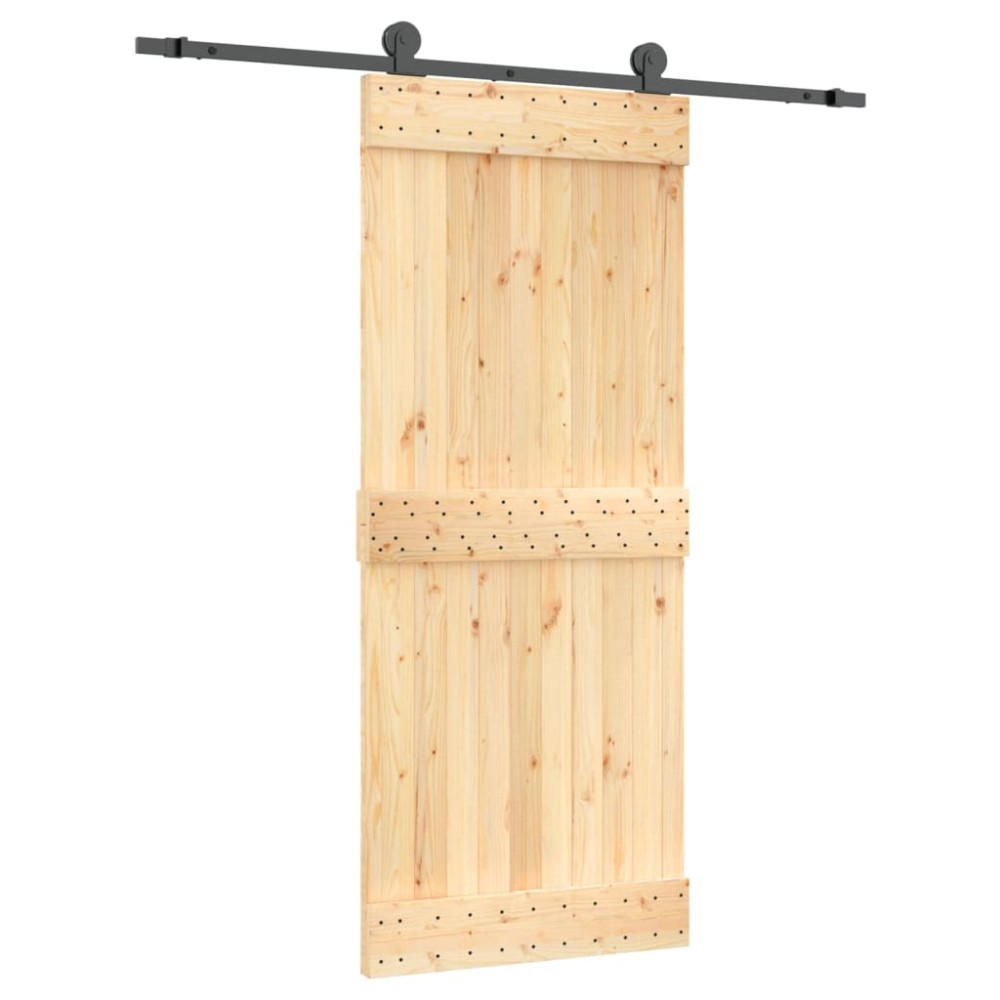 vidaXL Ușă glisantă cu set de feronerie 85x210 cm, lemn masiv de pin