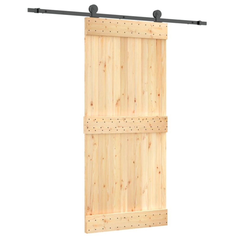 vidaXL Ușă glisantă cu set feronerie, 90x210 cm, lemn masiv de pin