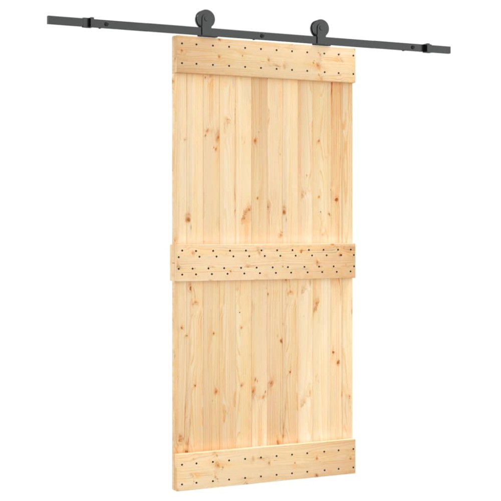vidaXL Ușă glisantă cu set de feronerie 95x210 cm, lemn masiv de pin