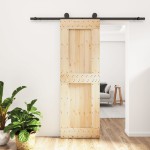 vidaXL Ușă glisantă cu set de feronerie 70x210 cm, lemn masiv de pin vidaXL Ușă glisantă cu set de feronerie 70x210 cm, lemn masiv de pin