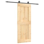 vidaXL Ușă glisantă cu set de feronerie 80x210 cm, lemn masiv de pin vidaXL Ușă glisantă cu set de feronerie 80x210 cm, lemn masiv de pin