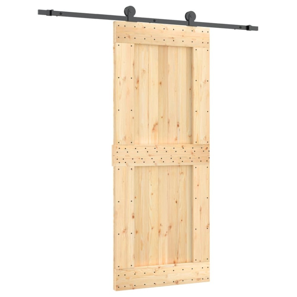 vidaXL Ușă glisantă cu set de feronerie 85x210 cm, lemn masiv de pin