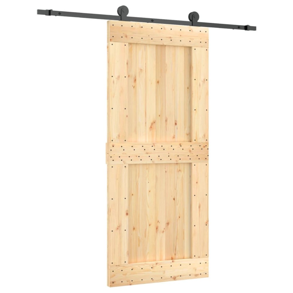 vidaXL Ușă glisantă cu set feronerie, 90x210 cm, lemn masiv de pin