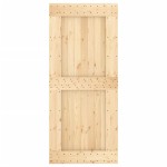 vidaXL Ușă glisantă cu set feronerie, 90x210 cm, lemn masiv de pin vidaXL Ușă glisantă cu set feronerie, 90x210 cm, lemn masiv de pin