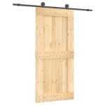 vidaXL Ușă glisantă cu set de feronerie 95x210 cm, lemn masiv de pin