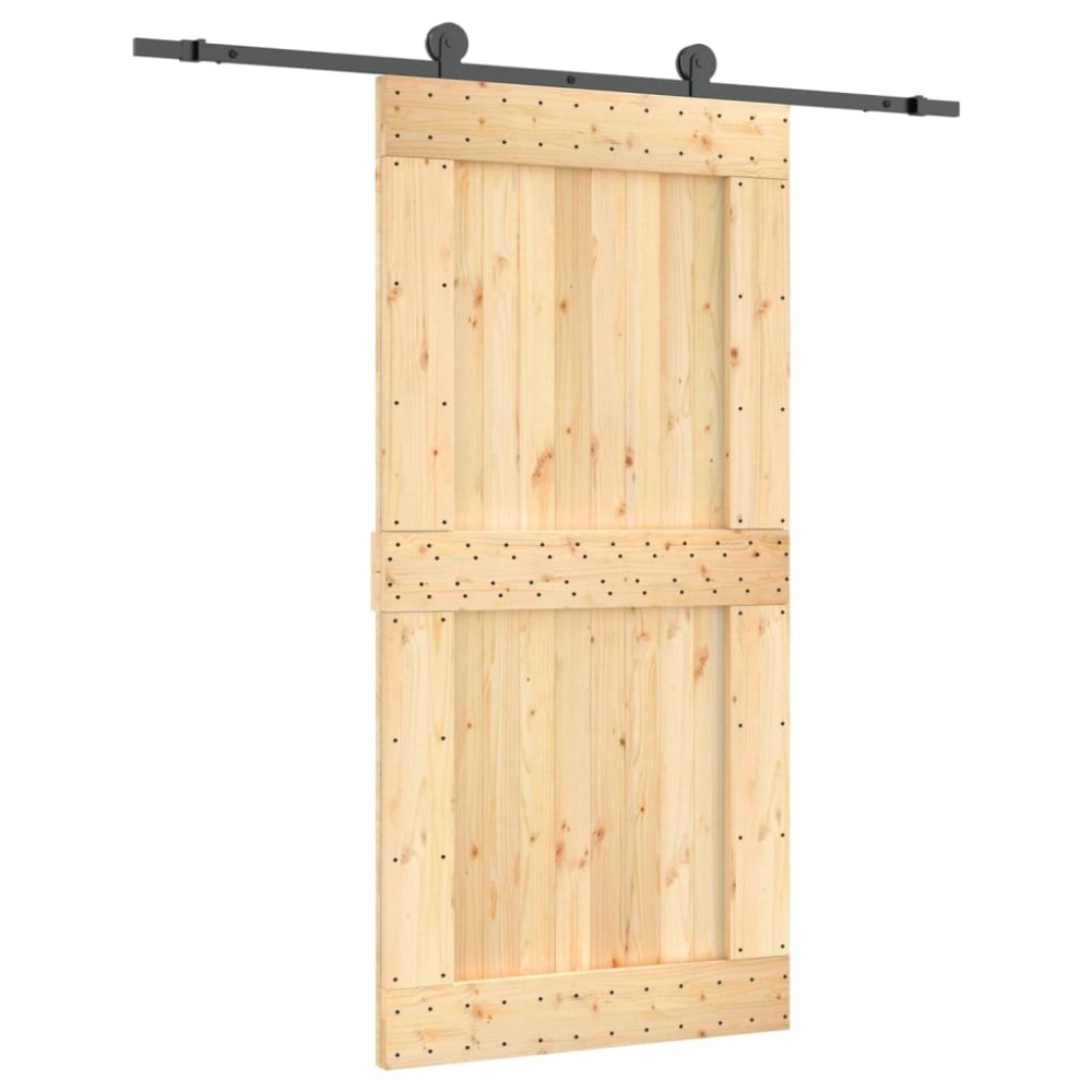 vidaXL Ușă glisantă cu set feronerie, 100x210 cm, lemn masiv de pin