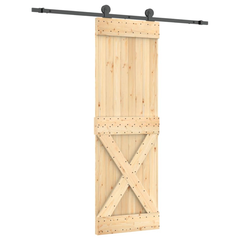 vidaXL Ușă glisantă cu set de feronerie 70x210 cm, lemn masiv de pin