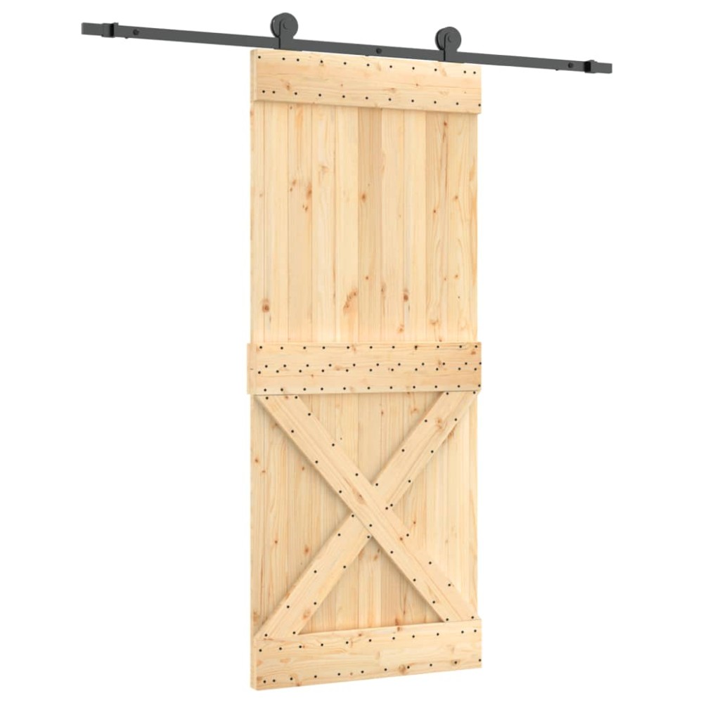 vidaXL Ușă glisantă cu set de feronerie 85x210 cm, lemn masiv de pin