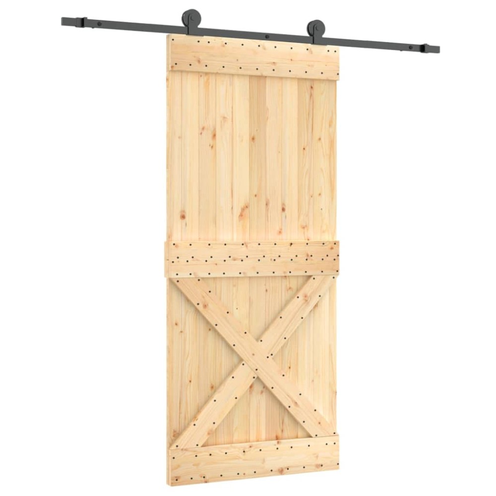 vidaXL Ușă glisantă cu set feronerie, 90x210 cm, lemn masiv de pin