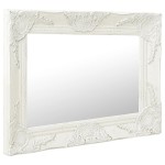 vidaXL Oglindă de perete în stil baroc, alb, 50 x 40 cm