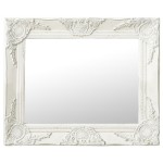 vidaXL Oglindă de perete în stil baroc, alb, 50 x 40 cm