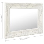 vidaXL Oglindă de perete în stil baroc, alb, 50 x 40 cm