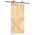 vidaXL Ușă glisantă cu set feronerie, 100x210 cm, lemn masiv de pin vidaXL Ușă glisantă cu set feronerie, 100x210 cm, lemn masiv de pin