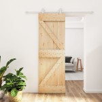 vidaXL Ușă glisantă cu set de feronerie 70x210 cm, lemn masiv de pin vidaXL Ușă glisantă cu set de feronerie 70x210 cm, lemn masiv de pin