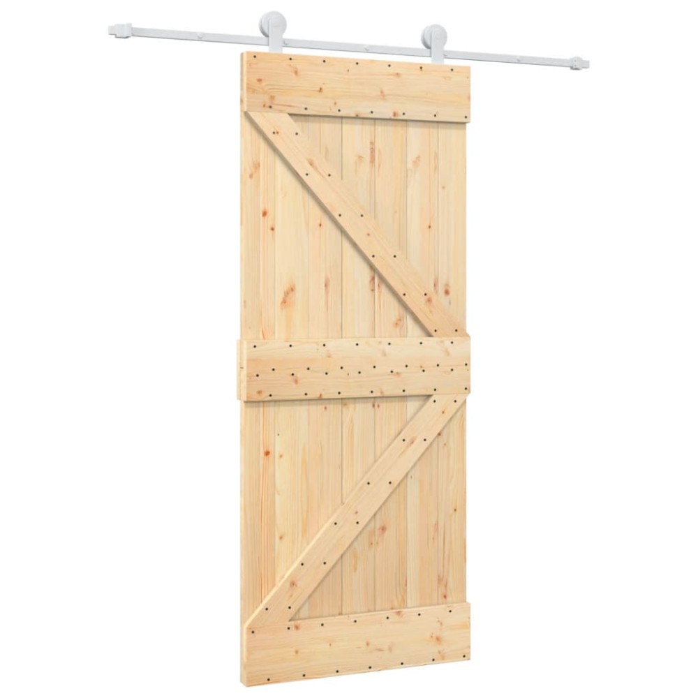 vidaXL Ușă glisantă cu set de feronerie 85x210 cm, lemn masiv de pin
