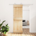 vidaXL Ușă glisantă cu set de feronerie 70x210 cm, lemn masiv de pin vidaXL Ușă glisantă cu set de feronerie 70x210 cm, lemn masiv de pin