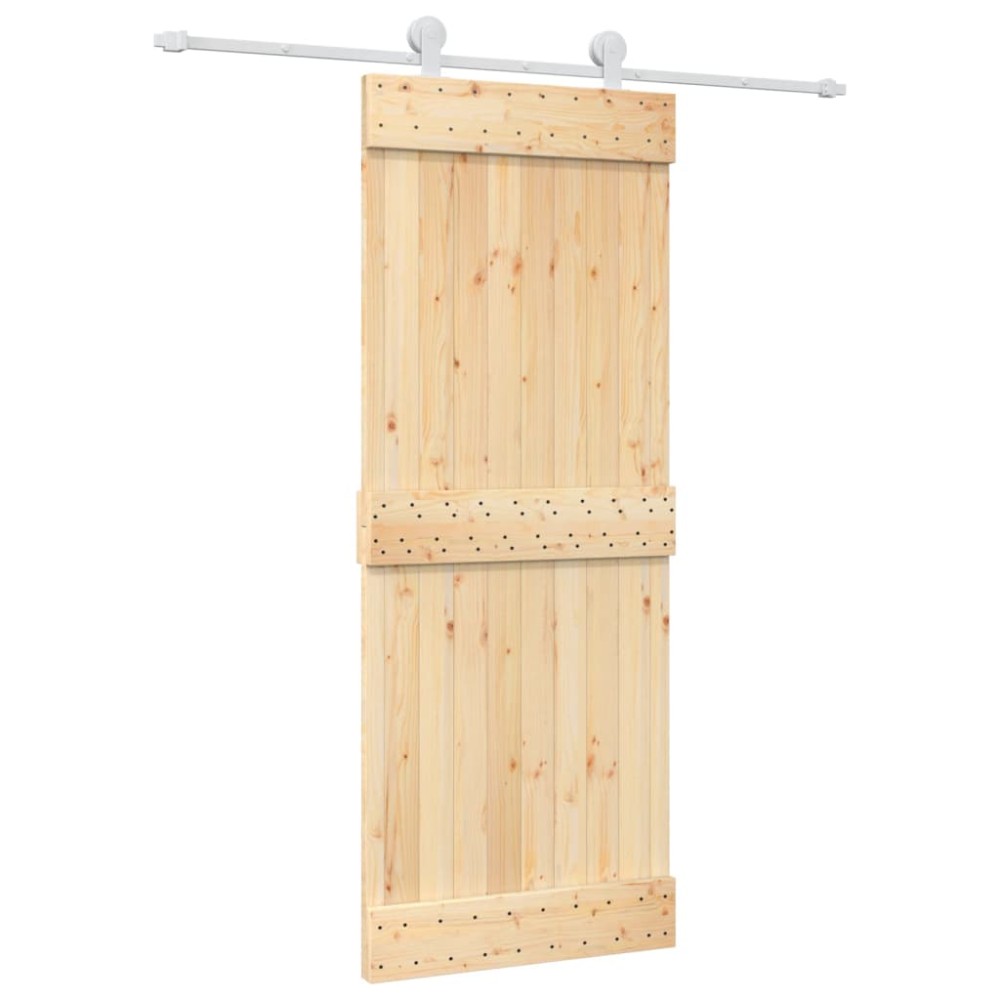vidaXL Ușă glisantă cu set de feronerie 80x210 cm, lemn masiv de pin