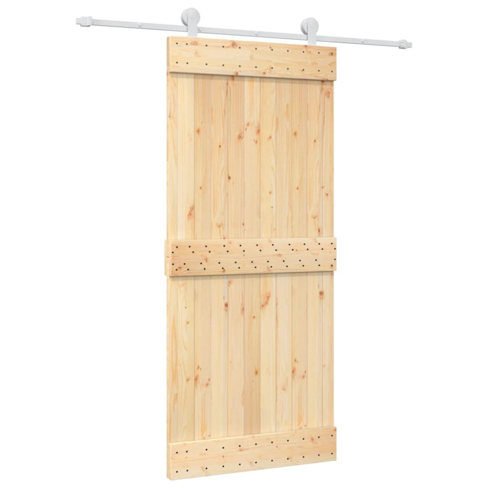 vidaXL Ușă glisantă cu set feronerie, 90x210 cm, lemn masiv de pin