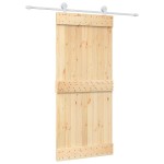 vidaXL Ușă glisantă cu set feronerie, 90x210 cm, lemn masiv de pin vidaXL Ușă glisantă cu set feronerie, 90x210 cm, lemn masiv de pin