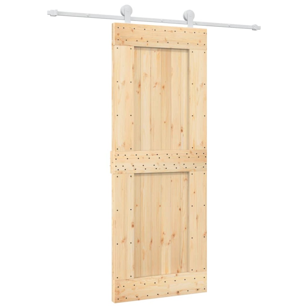 vidaXL Ușă glisantă cu set de feronerie 80x210 cm, lemn masiv de pin