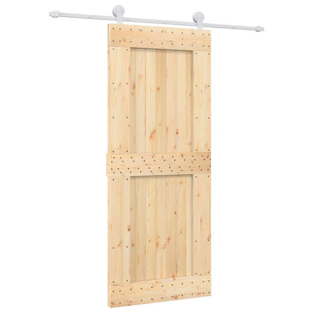 vidaXL Ușă glisantă cu set de feronerie 85x210 cm, lemn masiv de pin