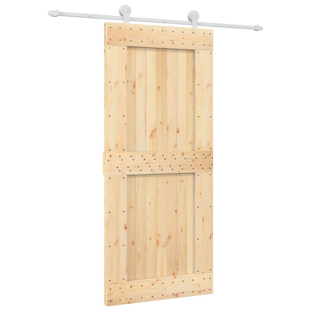 vidaXL Ușă glisantă cu set feronerie, 90x210 cm, lemn masiv de pin
