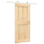 vidaXL Ușă glisantă cu set feronerie, 90x210 cm, lemn masiv de pin vidaXL Ușă glisantă cu set feronerie, 90x210 cm, lemn masiv de pin