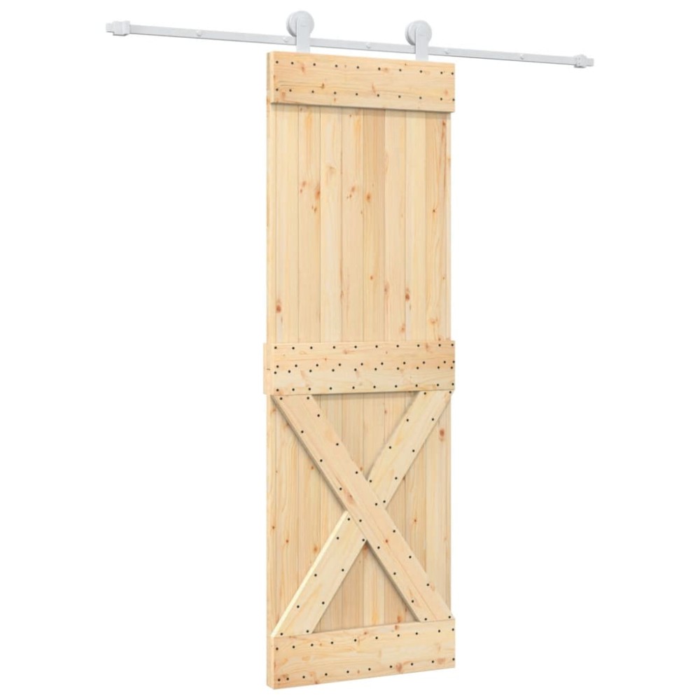 vidaXL Ușă glisantă cu set de feronerie 70x210 cm, lemn masiv de pin