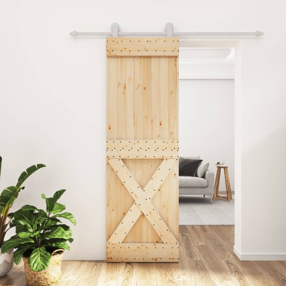 vidaXL Ușă glisantă cu set de feronerie 70x210 cm, lemn masiv de pin
