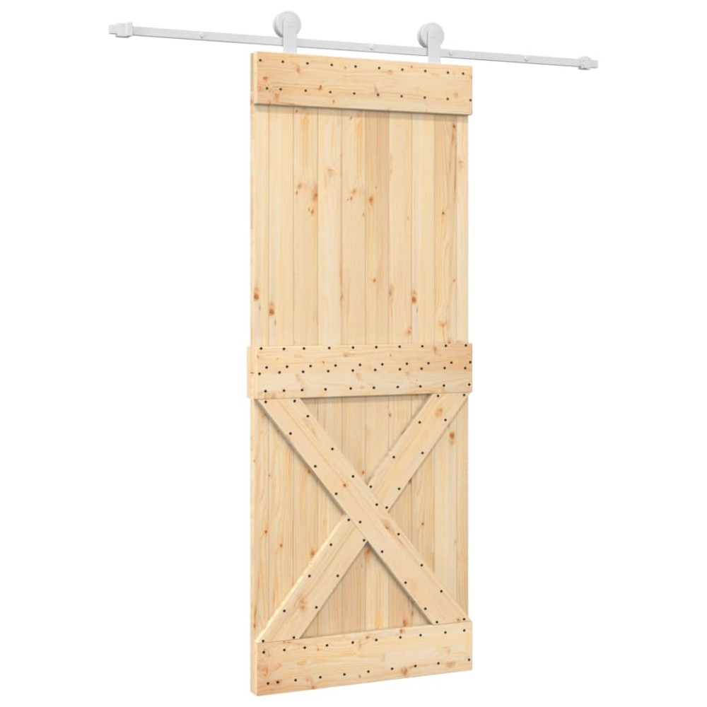 vidaXL Ușă glisantă cu set de feronerie 80x210 cm, lemn masiv de pin