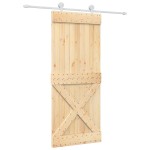 vidaXL Ușă glisantă cu set de feronerie 85x210 cm, lemn masiv de pin vidaXL Ușă glisantă cu set de feronerie 85x210 cm, lemn masiv de pin