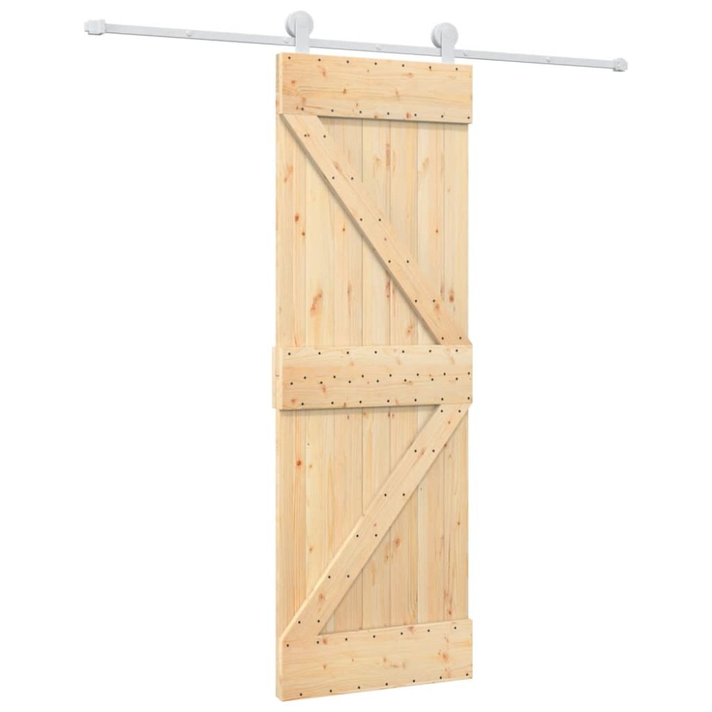 vidaXL Ușă glisantă cu set de feronerie 70x210 cm, lemn masiv de pin