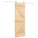 vidaXL Ușă glisantă cu set de feronerie 70x210 cm, lemn masiv de pin vidaXL Ușă glisantă cu set de feronerie 70x210 cm, lemn masiv de pin
