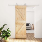 vidaXL Ușă glisantă cu set de feronerie 70x210 cm, lemn masiv de pin vidaXL Ușă glisantă cu set de feronerie 70x210 cm, lemn masiv de pin