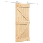 vidaXL Ușă glisantă cu set de feronerie 85x210 cm, lemn masiv de pin vidaXL Ușă glisantă cu set de feronerie 85x210 cm, lemn masiv de pin
