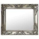 vidaXL Oglindă de perete în stil baroc, argintiu, 50 x 40 cm vidaXL Oglindă de perete în stil baroc, argintiu, 50 x 40 cm