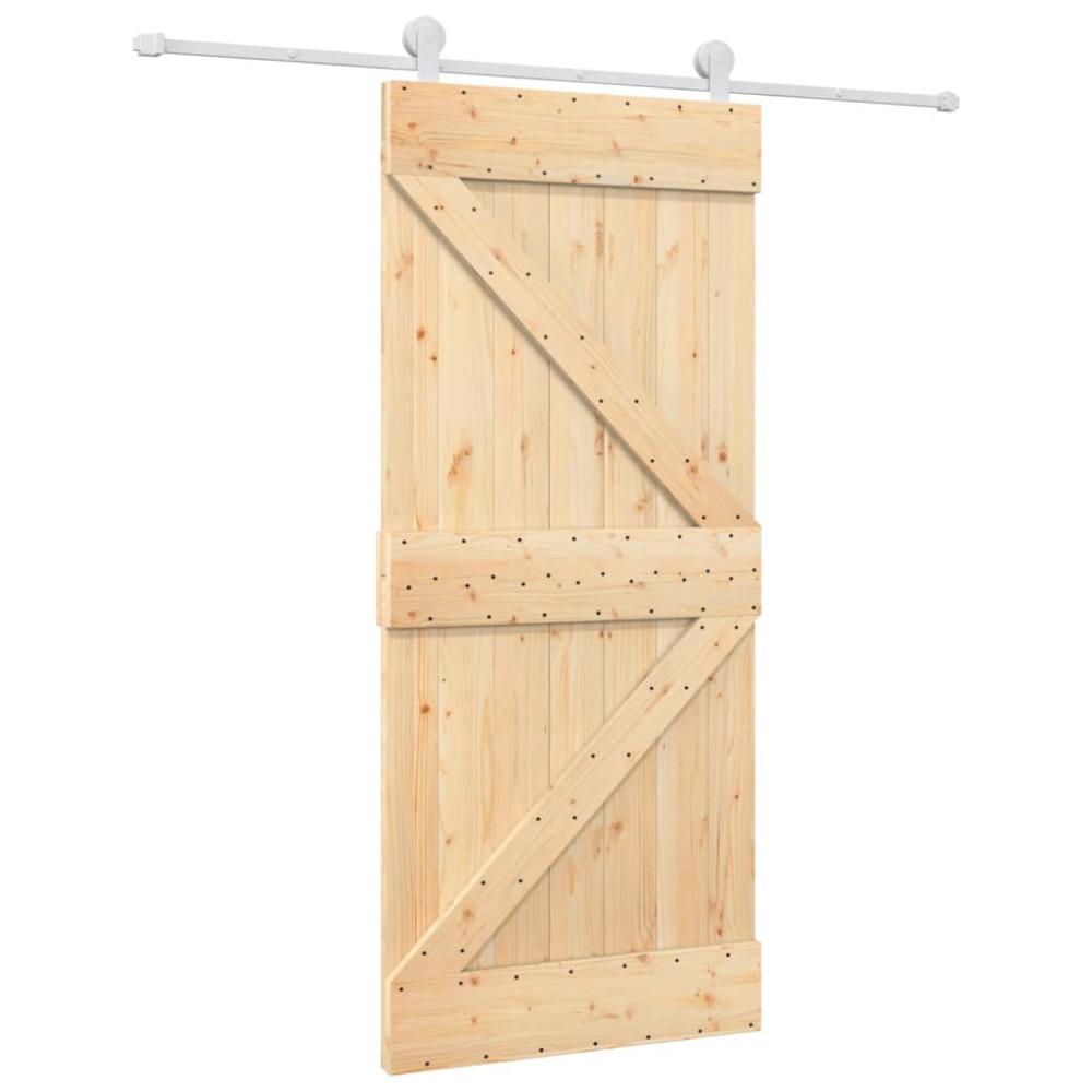 vidaXL Ușă glisantă cu set feronerie, 90x210 cm, lemn masiv de pin