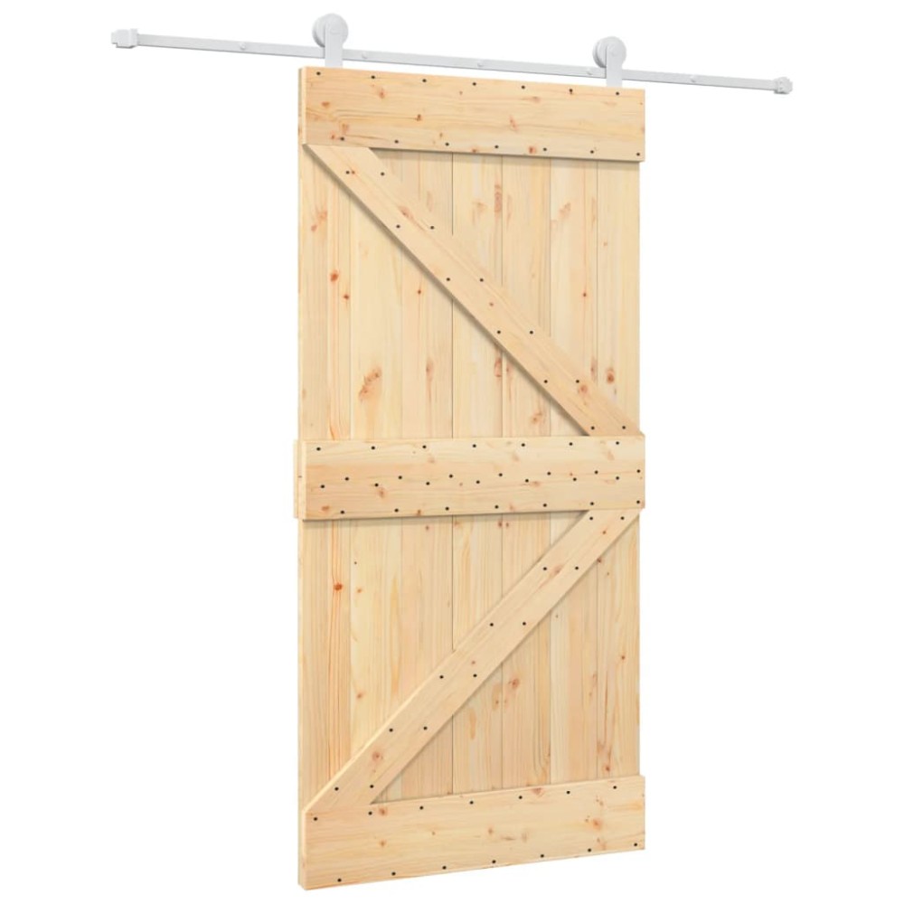 vidaXL Ușă glisantă cu set feronerie, 100x210 cm, lemn masiv de pin