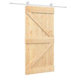 vidaXL Ușă glisantă cu set feronerie, 100x210 cm, lemn masiv de pin vidaXL Ușă glisantă cu set feronerie, 100x210 cm, lemn masiv de pin