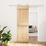 vidaXL Ușă glisantă cu set de feronerie 70x210 cm, lemn masiv de pin vidaXL Ușă glisantă cu set de feronerie 70x210 cm, lemn masiv de pin