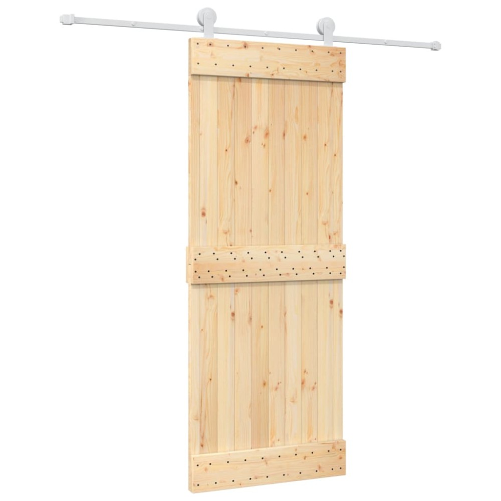 vidaXL Ușă glisantă cu set de feronerie 80x210 cm, lemn masiv de pin