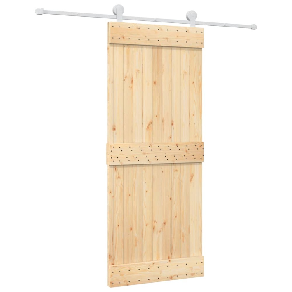 vidaXL Ușă glisantă cu set de feronerie 85x210 cm, lemn masiv de pin