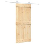 vidaXL Ușă glisantă cu set feronerie, 90x210 cm, lemn masiv de pin vidaXL Ușă glisantă cu set feronerie, 90x210 cm, lemn masiv de pin