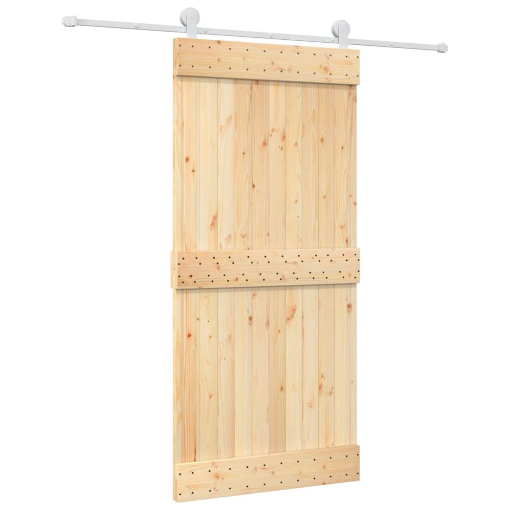 vidaXL Ușă glisantă cu set de feronerie 95x210 cm, lemn masiv de pin
