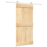vidaXL Ușă glisantă cu set de feronerie 95x210 cm, lemn masiv de pin vidaXL Ușă glisantă cu set de feronerie 95x210 cm, lemn masiv de pin